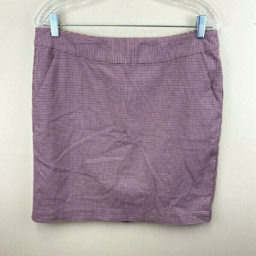 LL Bean Favorite Fit Houndstooth Skirt Wool Blend